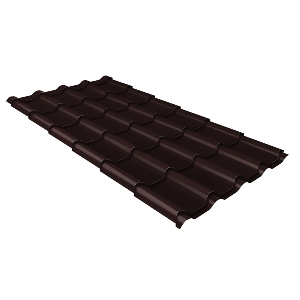 Металлочерепица 1,18х1,15 м 0,5 мм Grand Line Классик коричневая RAL 8017 rooftop matte