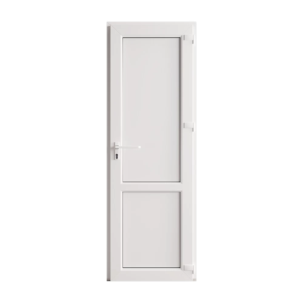 Металлопластиковая дверь VEKA 2050х600 мм алюминиевый порог белая правая глухая
