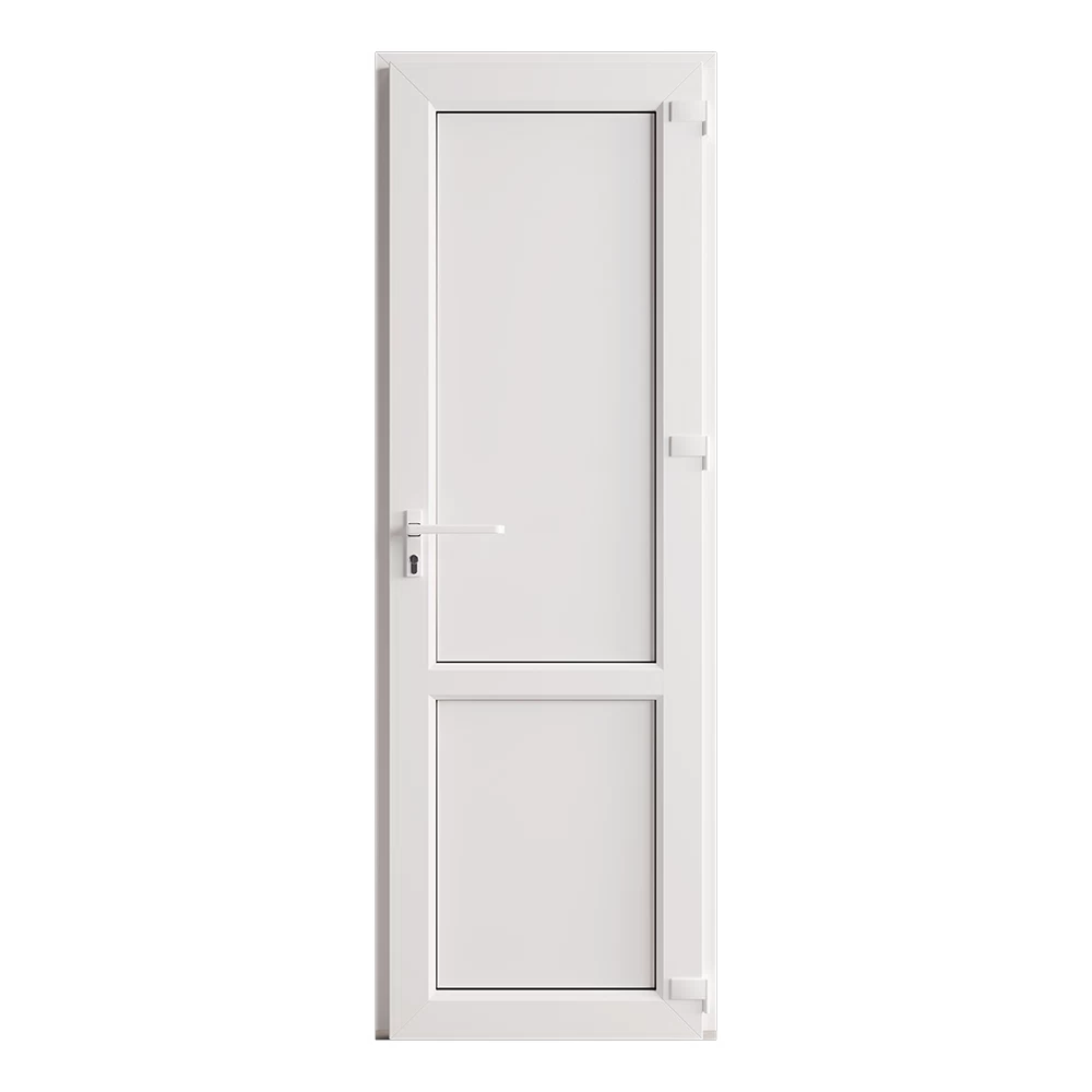 Металлопластиковая дверь VEKA 2050х700 мм алюминиевый порог белая правая глухая