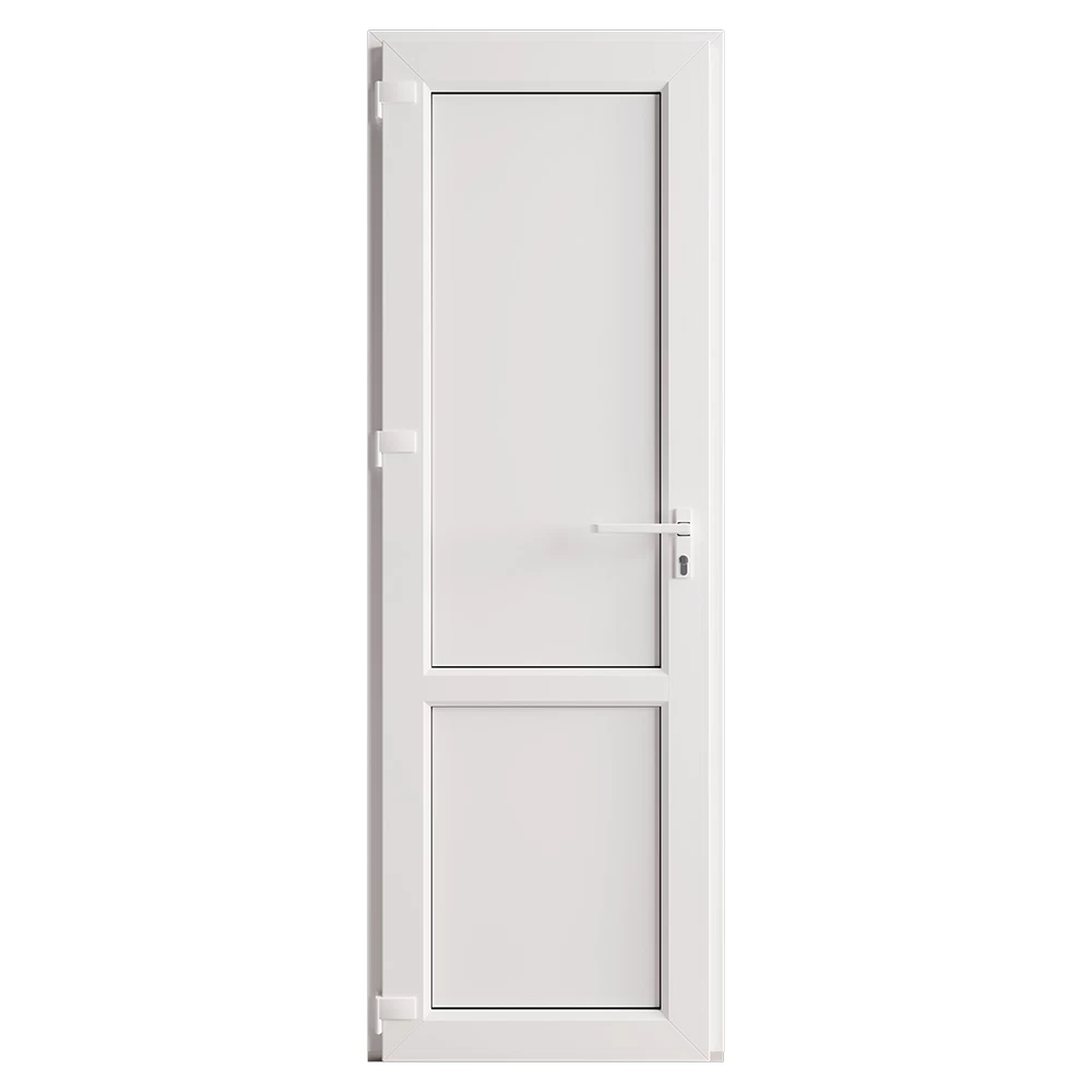 Металлопластиковая дверь VEKA 2050х700 мм алюминиевый порог белая левая глухая