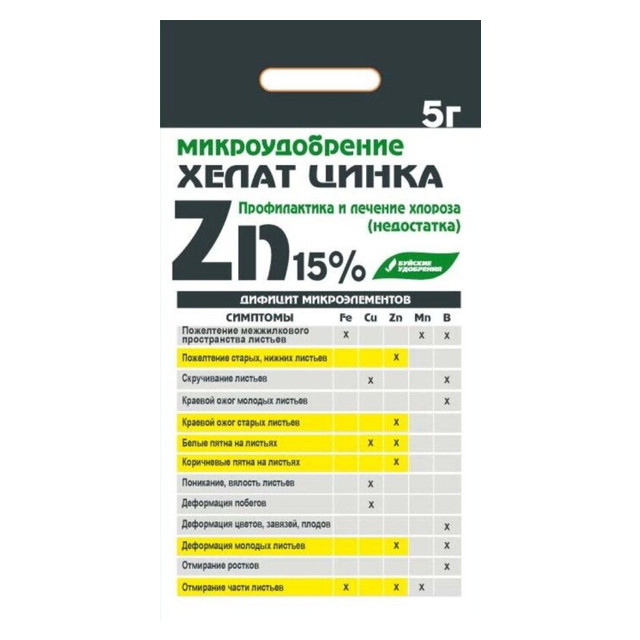 микроудобрение БУЙСКИЕ УДОБРЕНИЯ Хелат цинка 5г