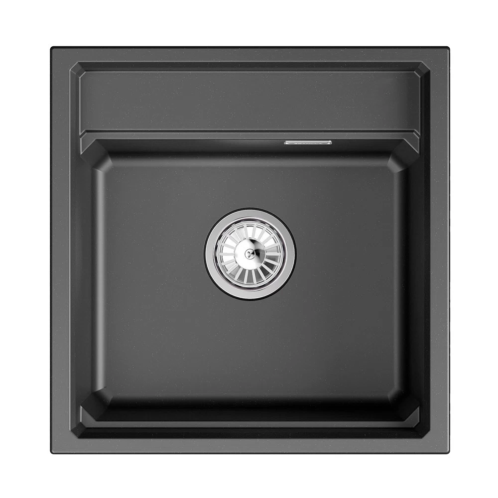 Мойка для кухни Granula Kitchen Space 50х51х24,5 см с ролл-матом и дозатором кварц Щварц (5002i, ШВАРЦ)