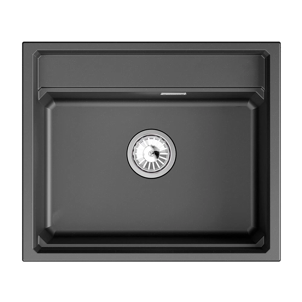 Мойка для кухни Granula Kitchen Space 60х51х24,5 см с ролл-матом и дозатором кварц Щварц (6003i, ШВАРЦ)