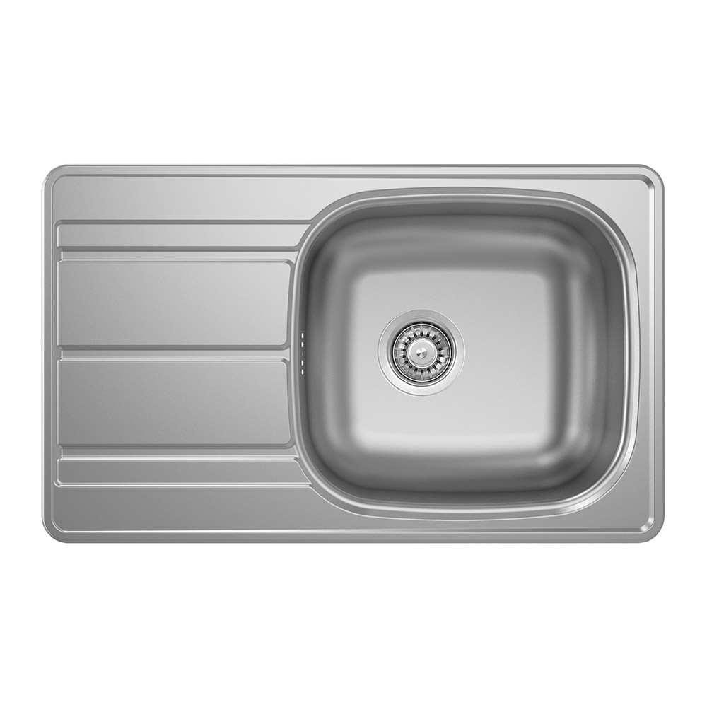 Мойка для кухни Ukinox Nord 78,8х48х17,5 см врезная с крылом реверсивная сталь (Nr 788х480 (0,6) G)