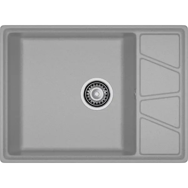Мойка для кухни врезная с крылом Granfest Vertex GF-V-680L 68x50 см глубина чаши 20 см мрамор цвет серый