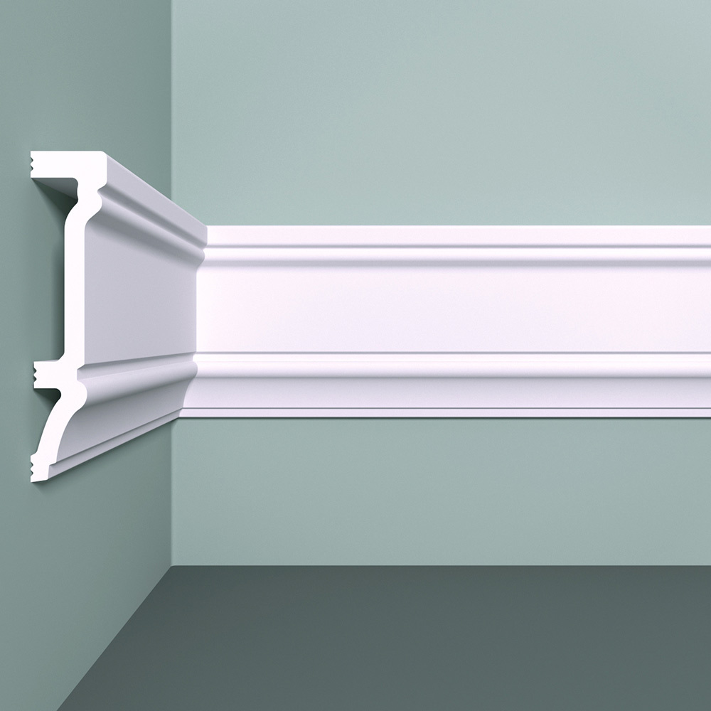 Молдинг из экополимера ударопрочный 100х23х2000 мм под покраску Bello Deco XPS M 13 белый