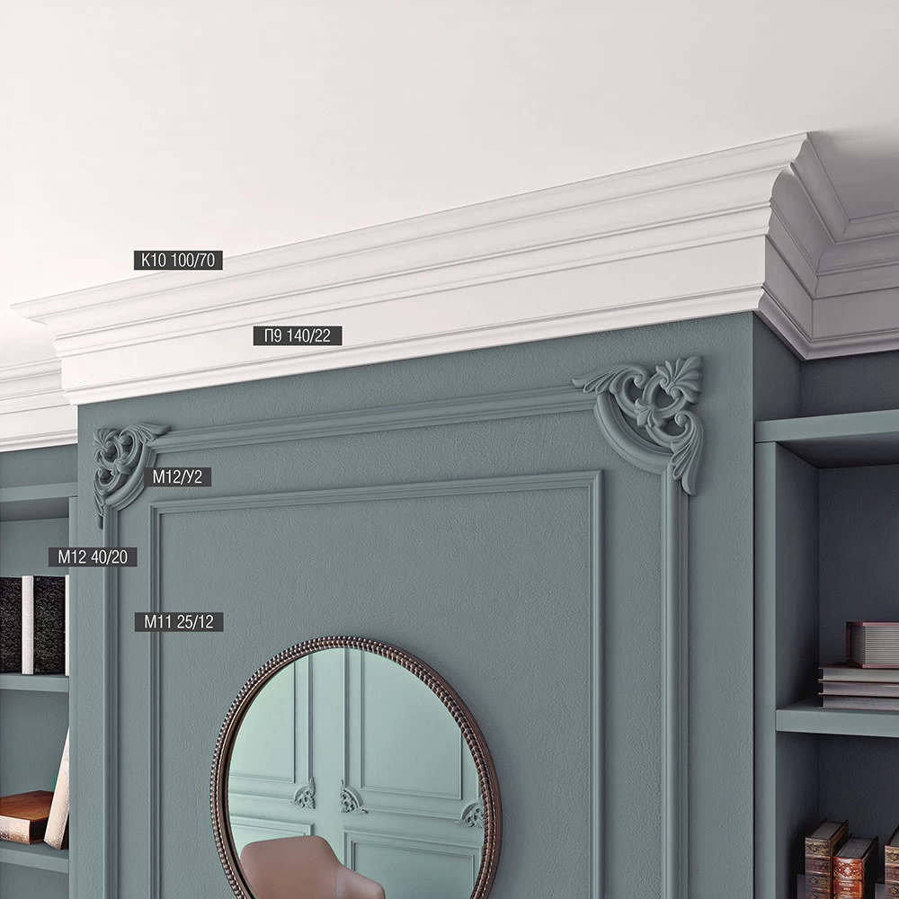 Молдинг из экополимера ударопрочный 25х12х2000 мм под покраску Bello Deco XPS M 11 белый