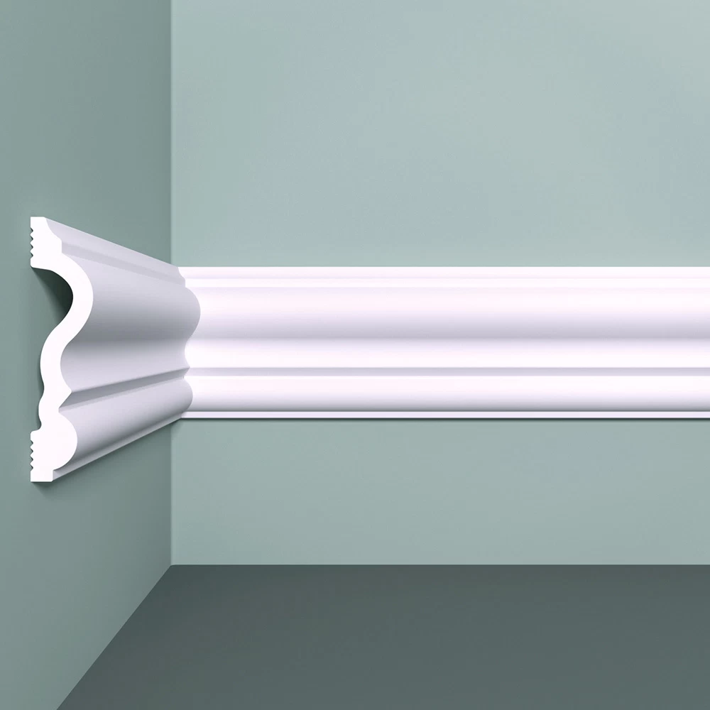 Молдинг из экополимера ударопрочный 80х19х2000 мм под покраску Bello Deco XPS M 9 белый
