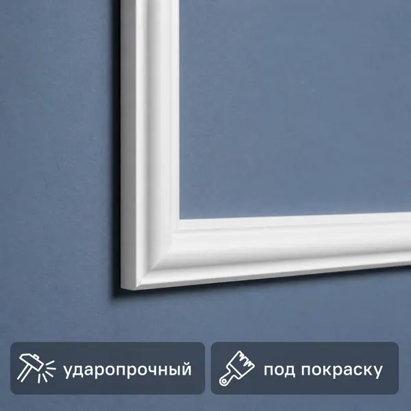 Молдинг настенно-потолочный полистирол ударопрочный NMC WL2 PD Wallstyl белый 200x40x2000 мм