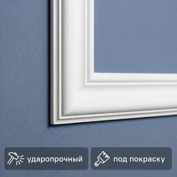 Молдинг настенный полистирол ударопрочный Де-Багет XPS Polymer М 1 белый 15x40x2000 мм