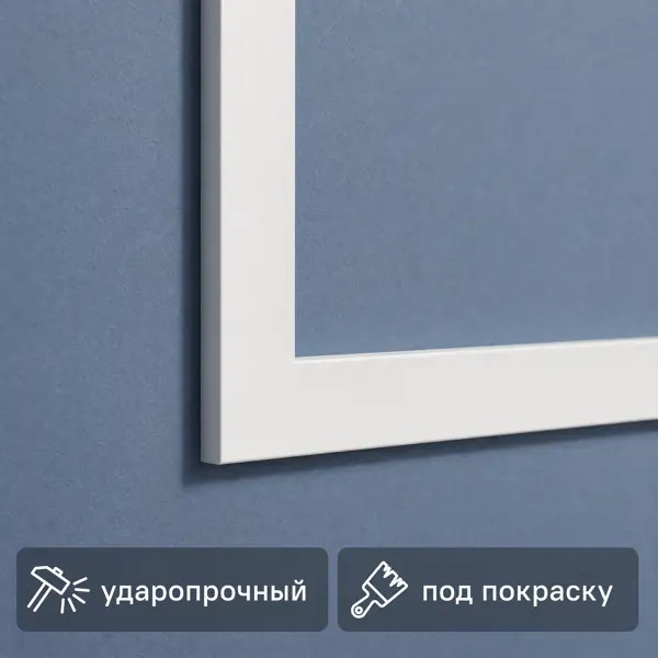 Молдинг настенный ударопрочный Modern 1 полистирол 41x10x2000 мм белый