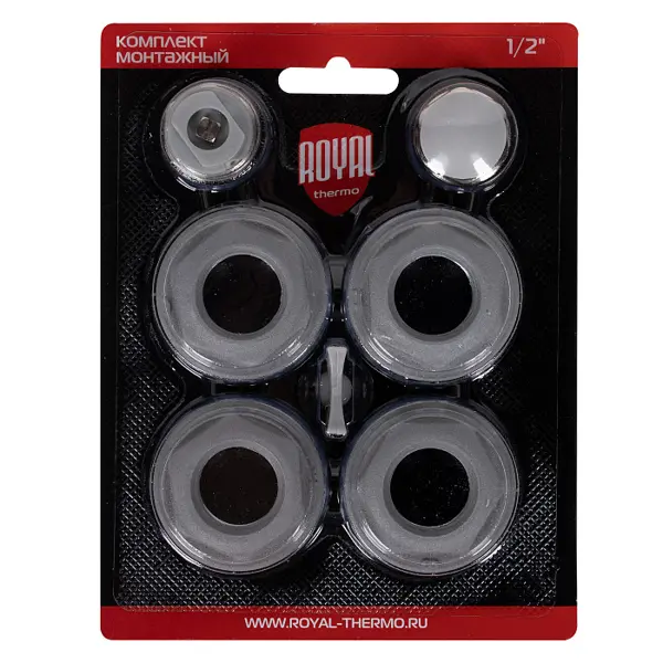 Монтажный комплект для радиаторов Royal Thermo 1"x1/2" сталь серый