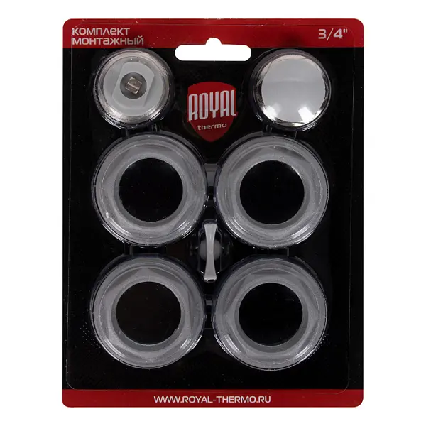 Монтажный комплект для радиаторов Royal Thermo 1"x3/4" сталь серый