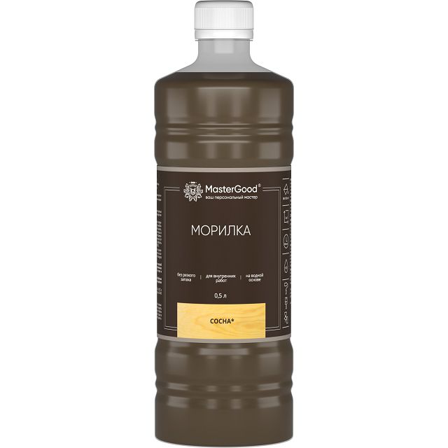 морилка деревозащитная MASTERGOOD сосна 0,5л, арт.мор-0,5/сосна
