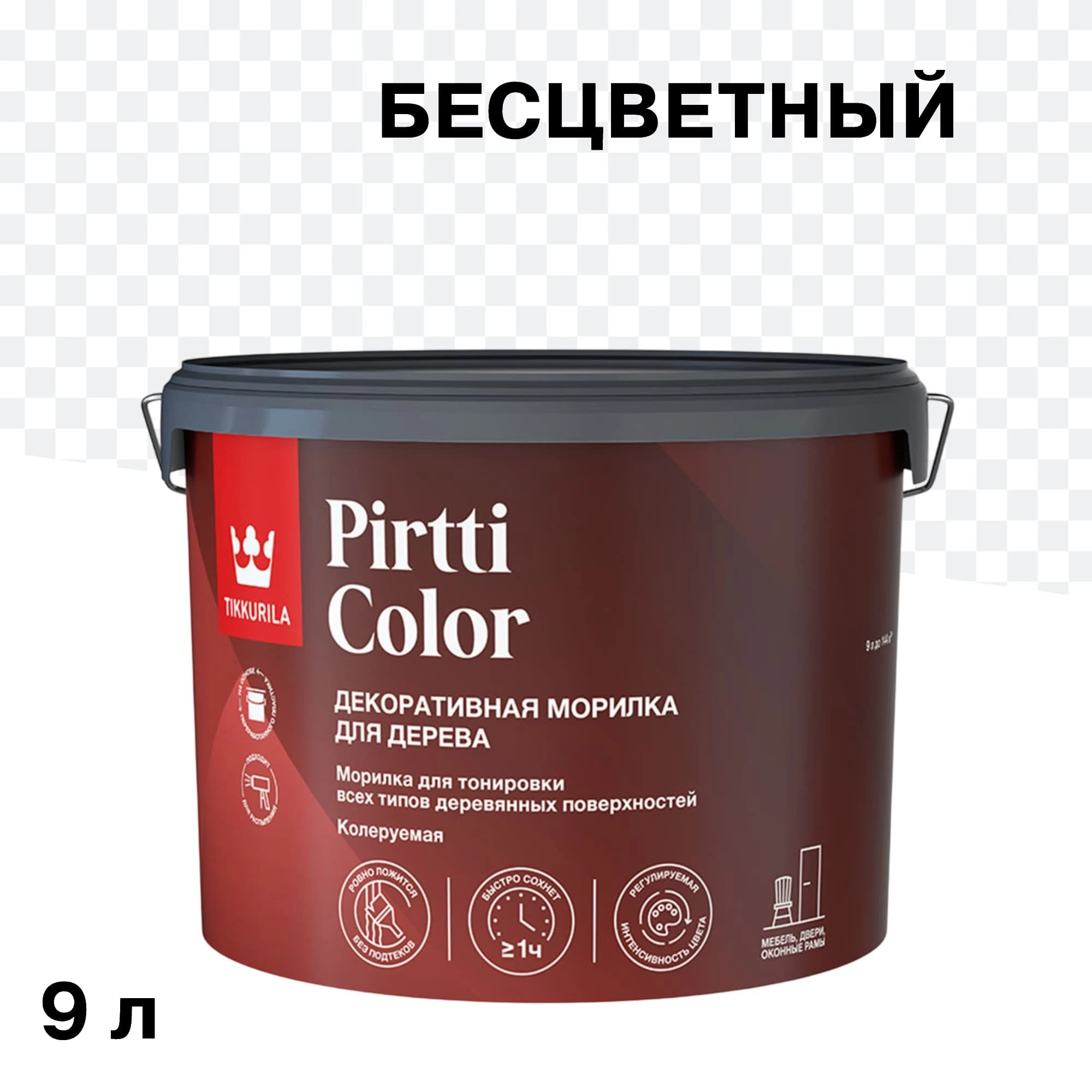 Морилка Tikkurila/Tikkivala Pirtti Color водная бесцветная 9 л