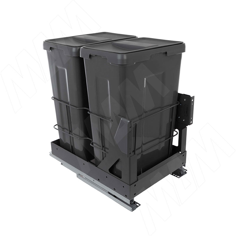 MOVEBOX F40 Система сортировки и хранения, платформа, 2 емкости (2x21), креп. фасада, полн.выдв., плавн.закр., графит (WRB402-42DGHFS)