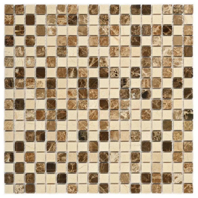 мозаика каменная BONAPARTE Elite 30,5x30,5x0,4 глянцевый коричнево-бежевый микс