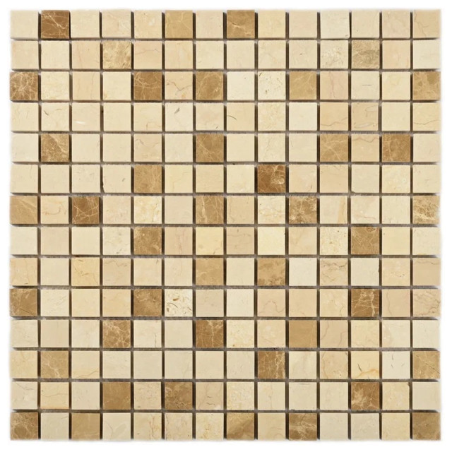 мозаика каменная BONAPARTE Malta 30,5x30,5x0,7 глянцевый бежево-коричневый микс