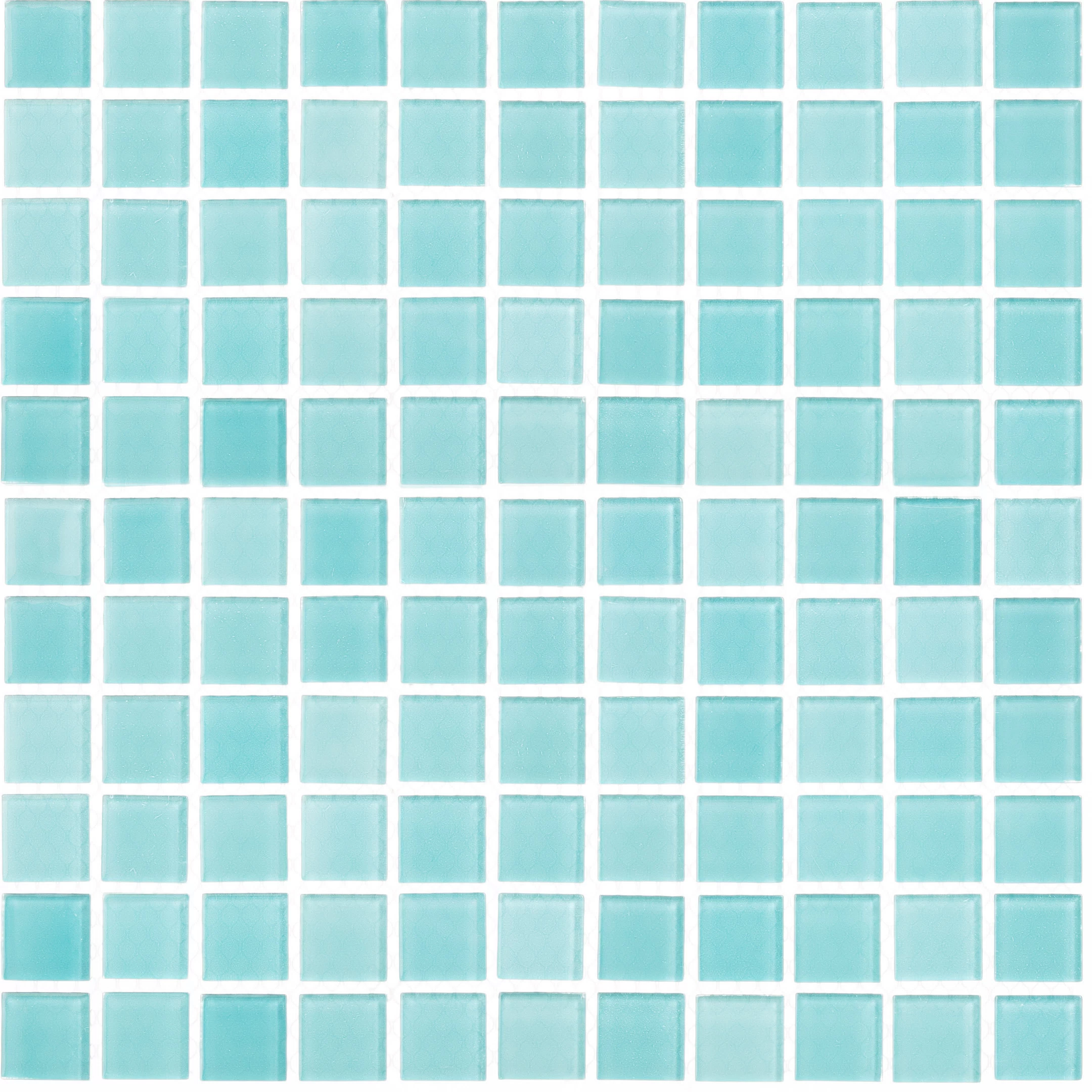 Мозаика Mir Mosaic Natural Color palette микс голубая стеклянная 300х300х4 мм глянцевая