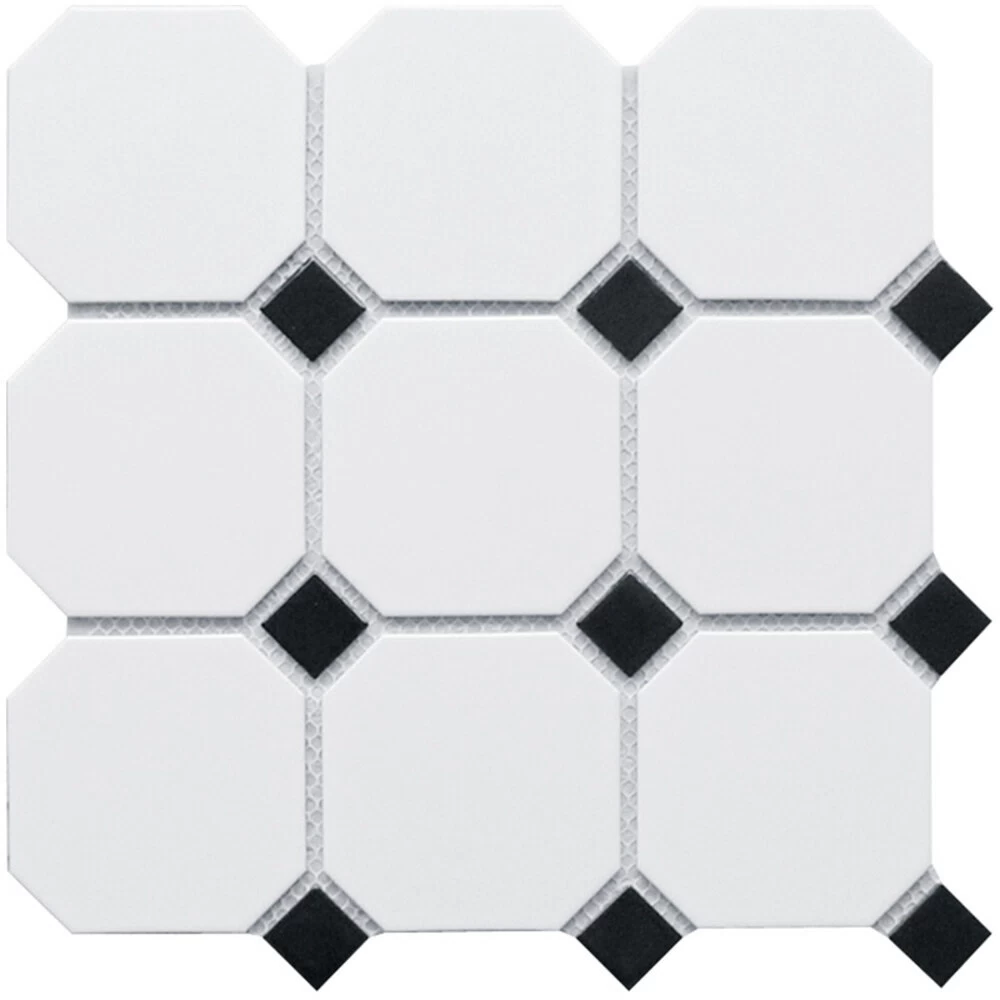 Мозаика Starmosaic Homework белая/черная керамическая 300х300х6 мм матовая