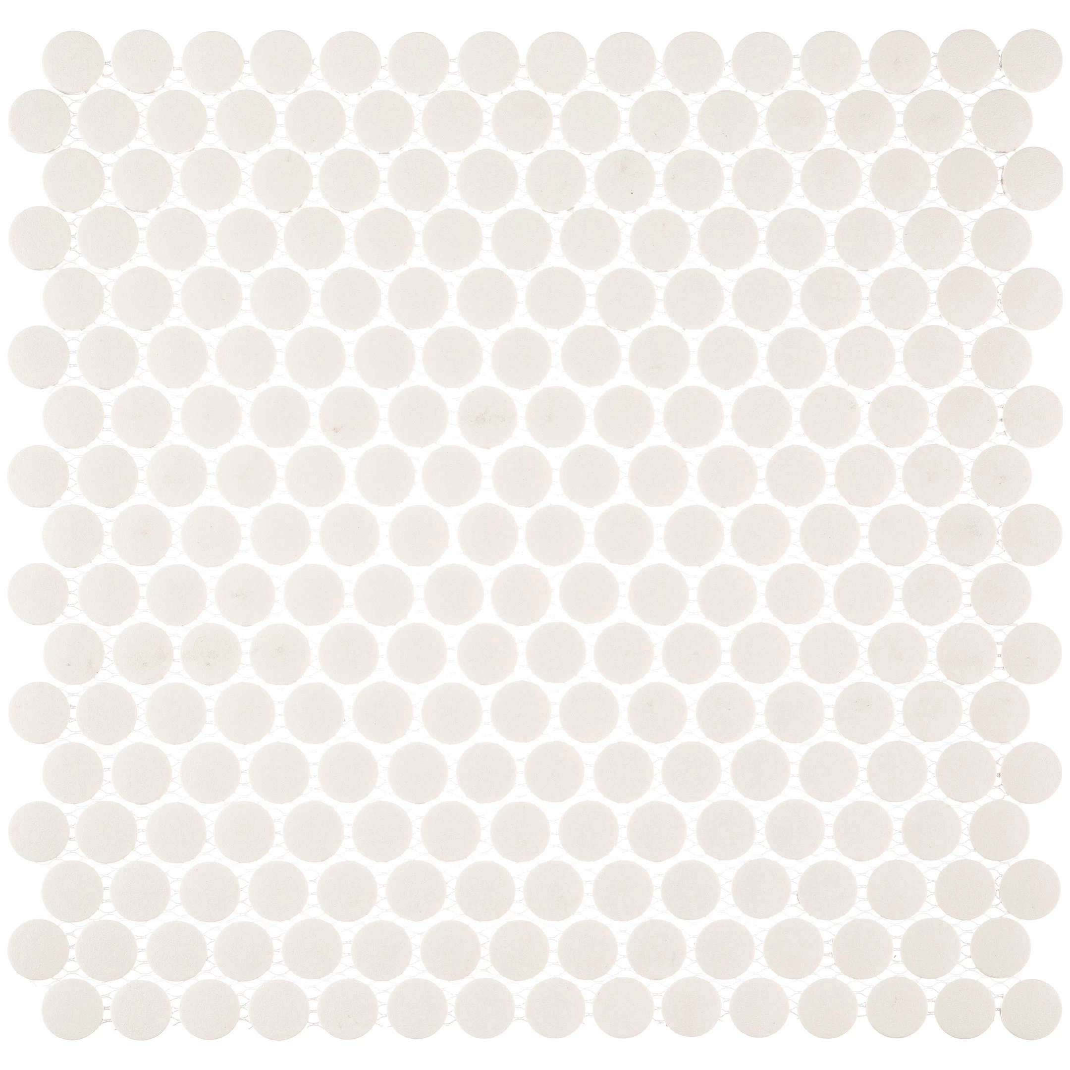 Мозаика Starmosaic Penny Round белая керамическая 315х309х6 мм матовая antislip