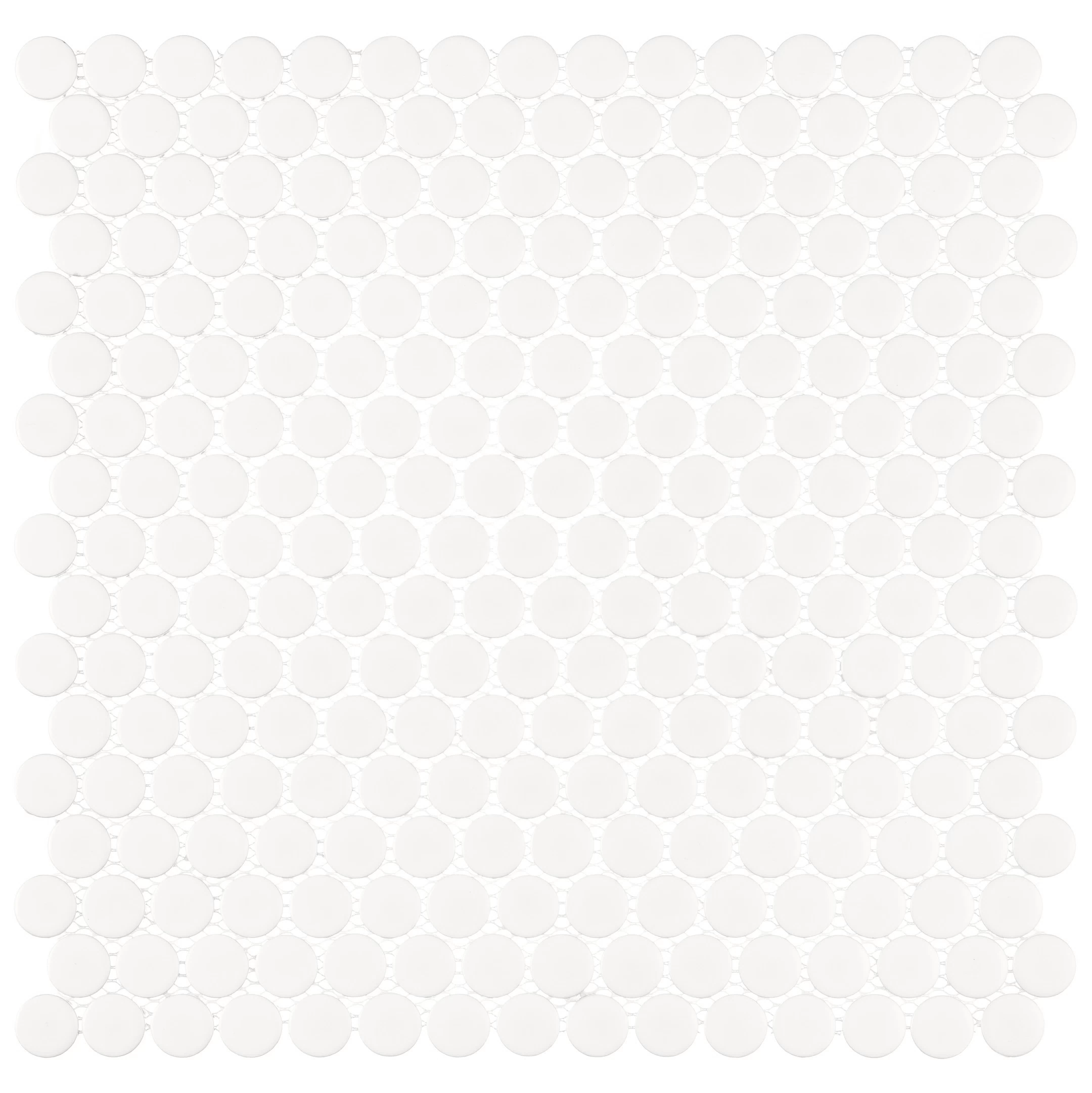 Мозаика Starmosaic Penny Round белая керамическая 315х309х6 мм матовая