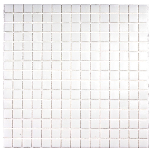 мозаика стеклянная BONAPARTE Simple White 32,7х32,7х0,4 (на бумаге) белая 20 шт. в уп.