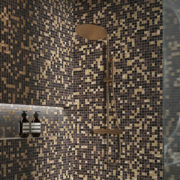 Мозаика стеклянная KREAFORTA коричневая 327x327x4 мм