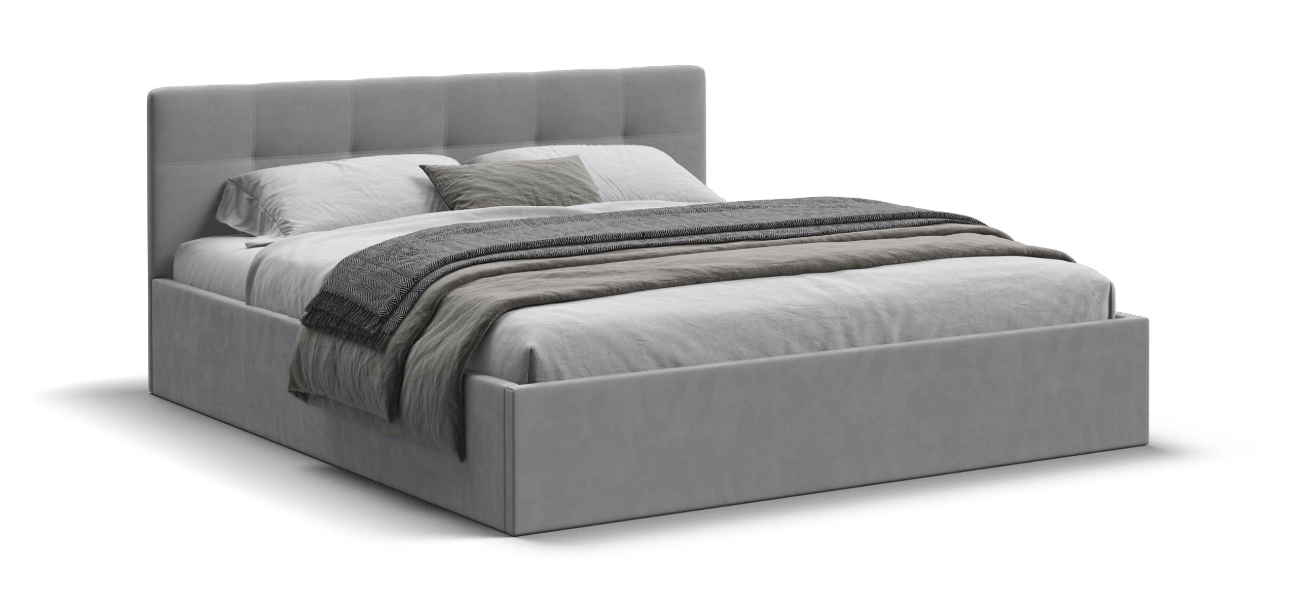 МП Белла Кровать+ПМ 160*200 велюр Монолит сталь