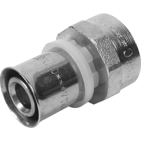 Муфта комбинированная Valtec 3/4"x20 мм ВР никелированная латунь VTM.202.N.002005