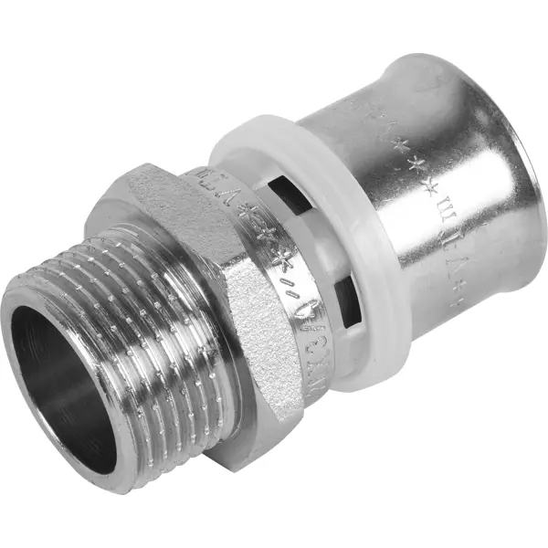 Муфта комбинированная Valtec 3/4"x26 мм НР никелированная латунь VTM.201.N.002605