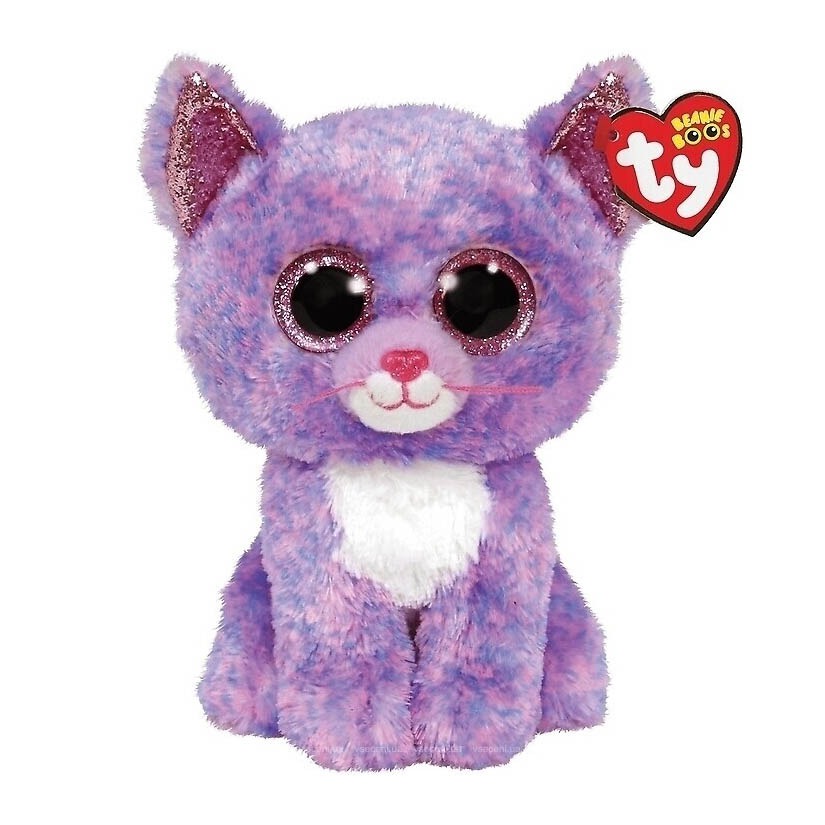 Мягкая игрушка TY кошка лавандовая 6/96 15 см