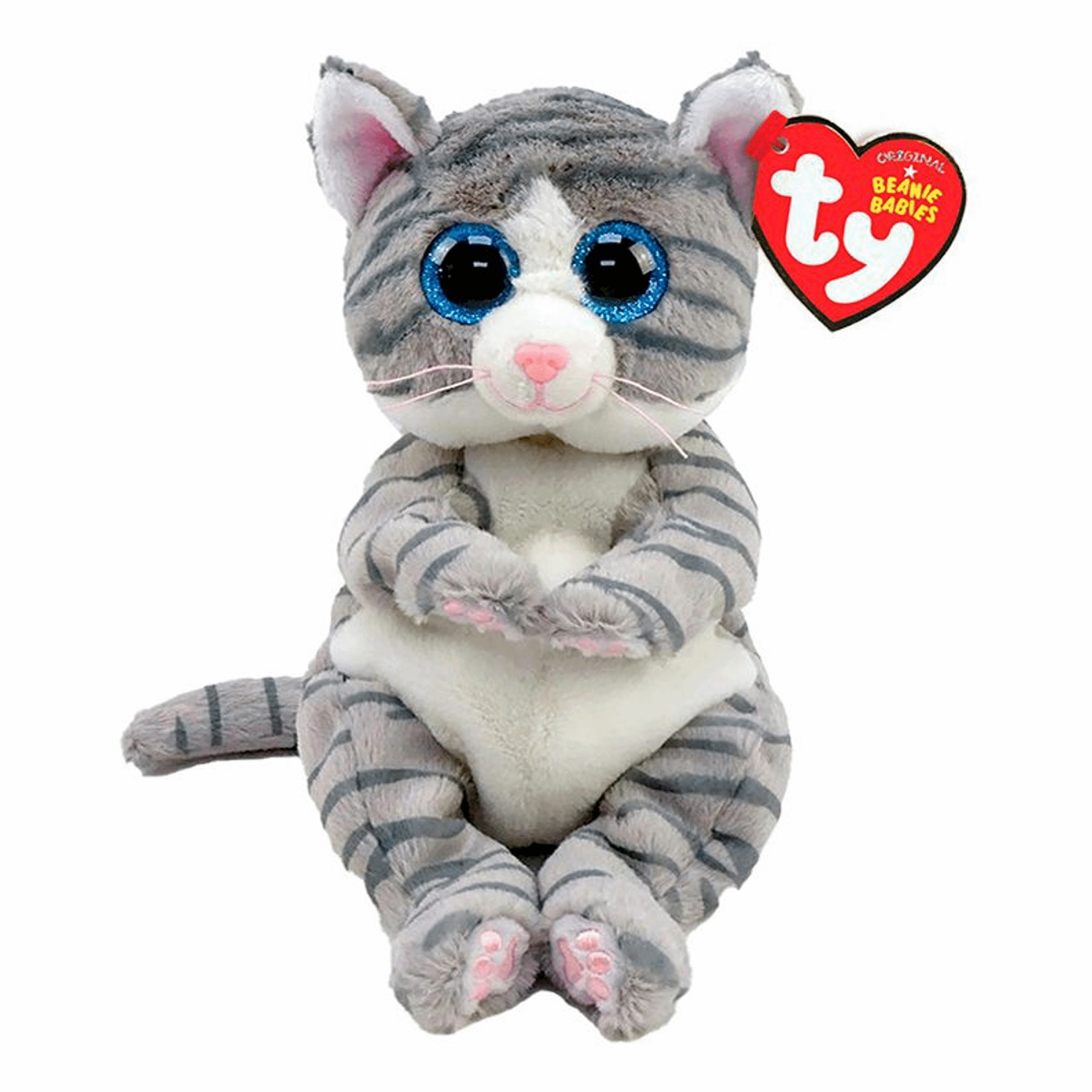 Мягкая игрушка Ty Mitzi серая полосатая кошка 15 см
