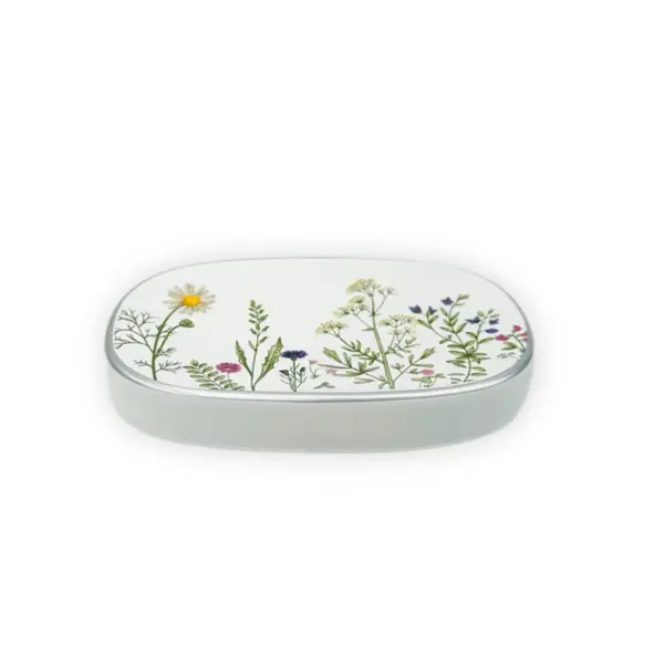 Мыльница Primanova Flowers DR-81251 керамика цвет белый
