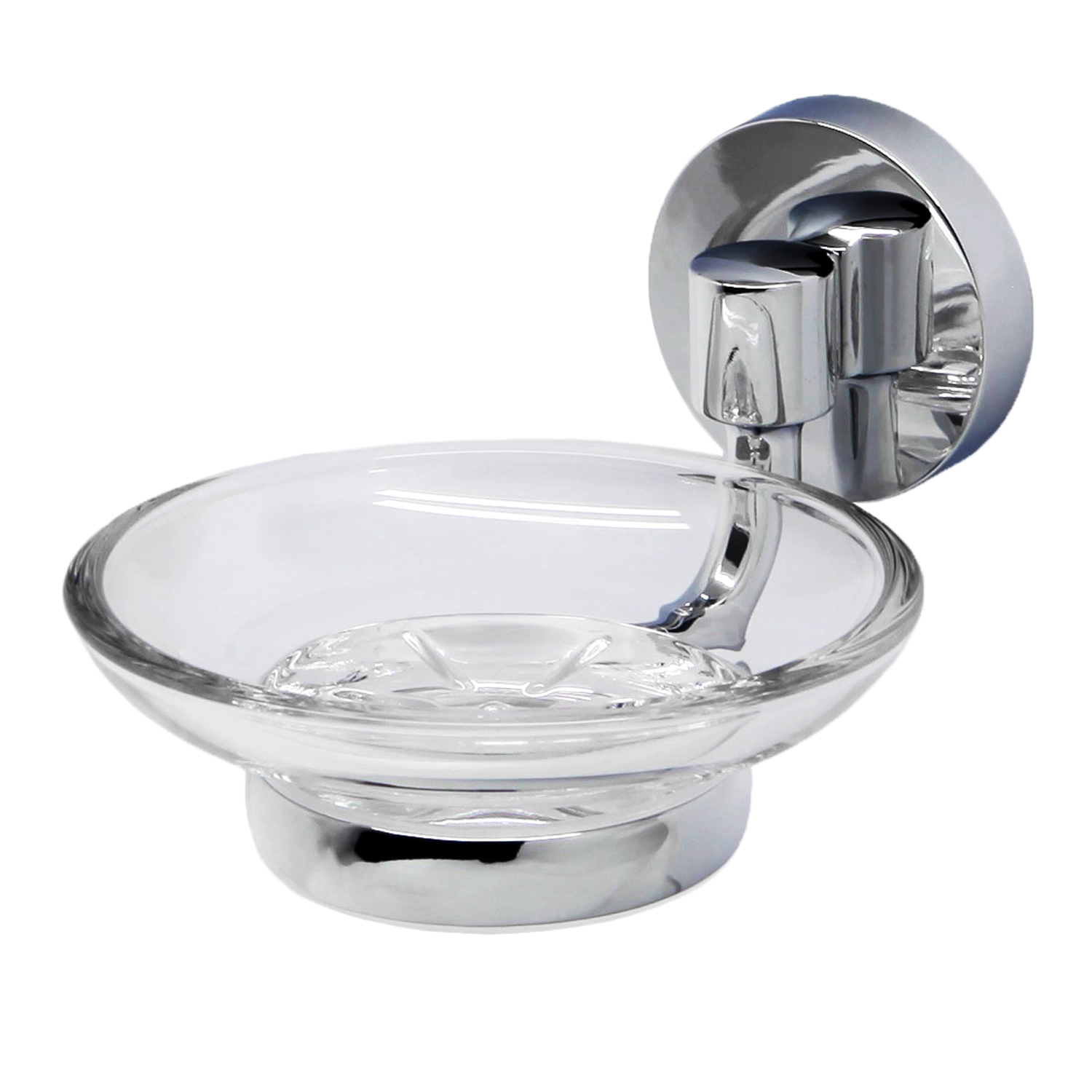 Мыльница стеклянная Wasserkraft латунь хром
