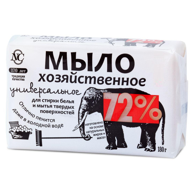 мыло хозяйственное НЕВСКАЯ КОСМЕТИКА 72% универсальное 180г