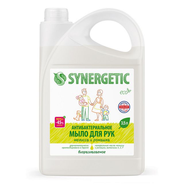 мыло жидкое SYNERGETIC Антибактериальное Мелисса и Ромашка 3,5л
