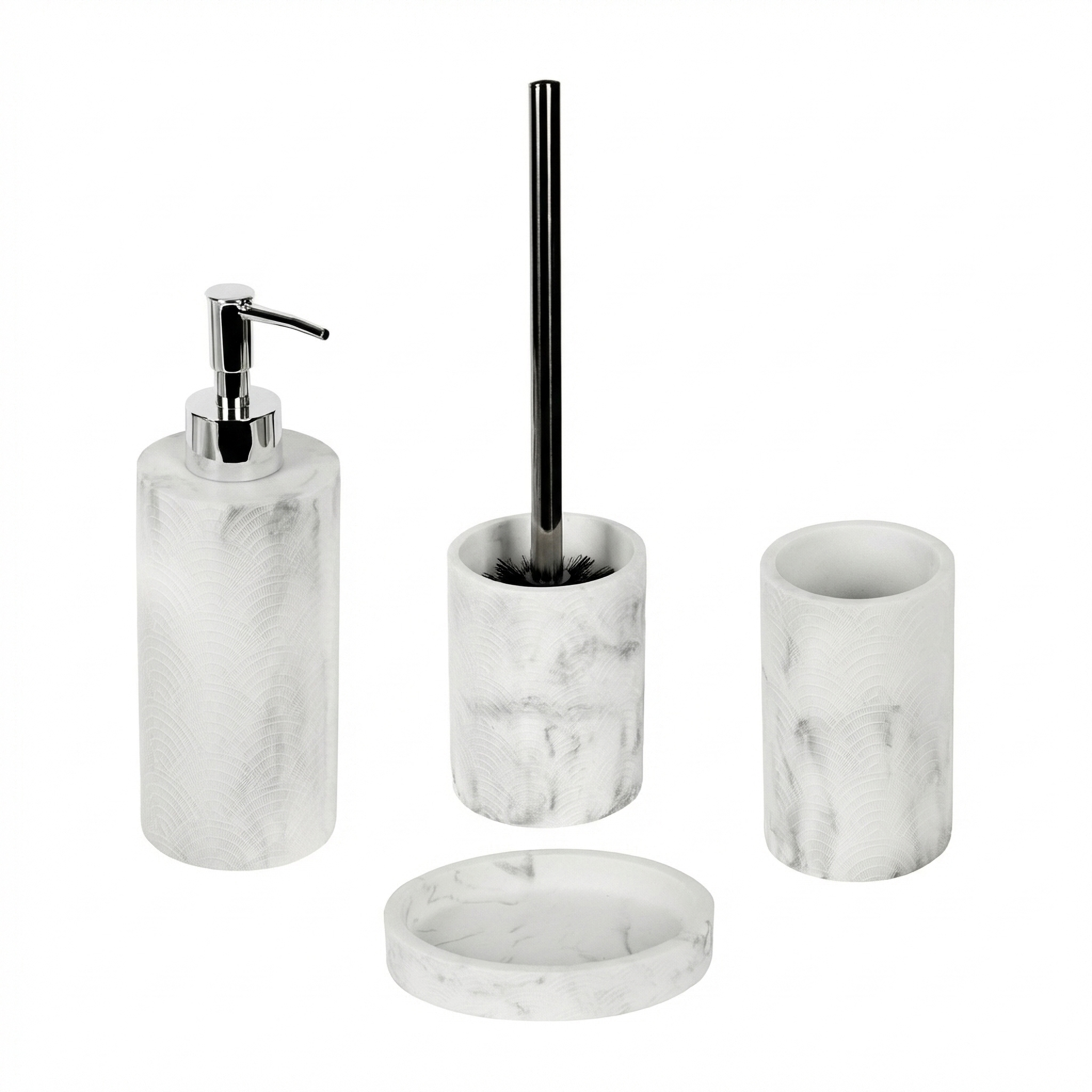 Набор аксессуаров для ванной комнаты Lemer ardenne 4 шт бело-серый