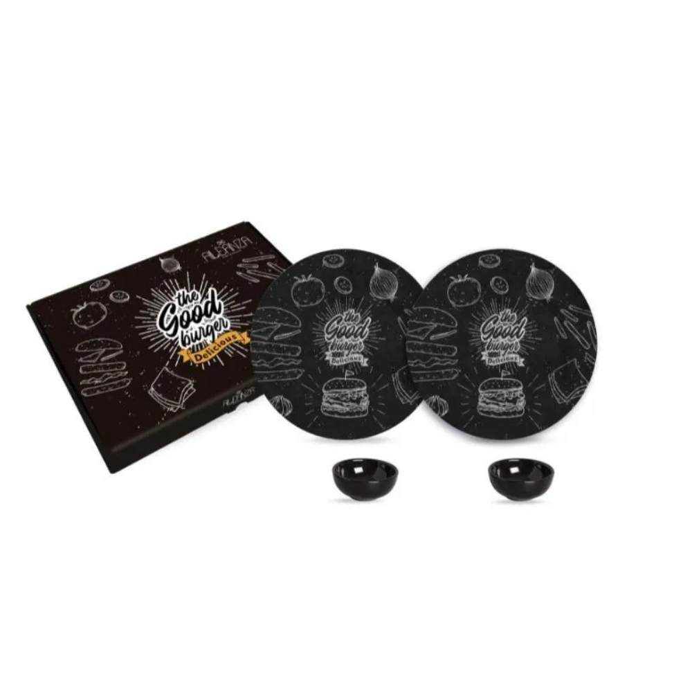 Набор Alleanza Burger Black 2 персоны, 4 предмета