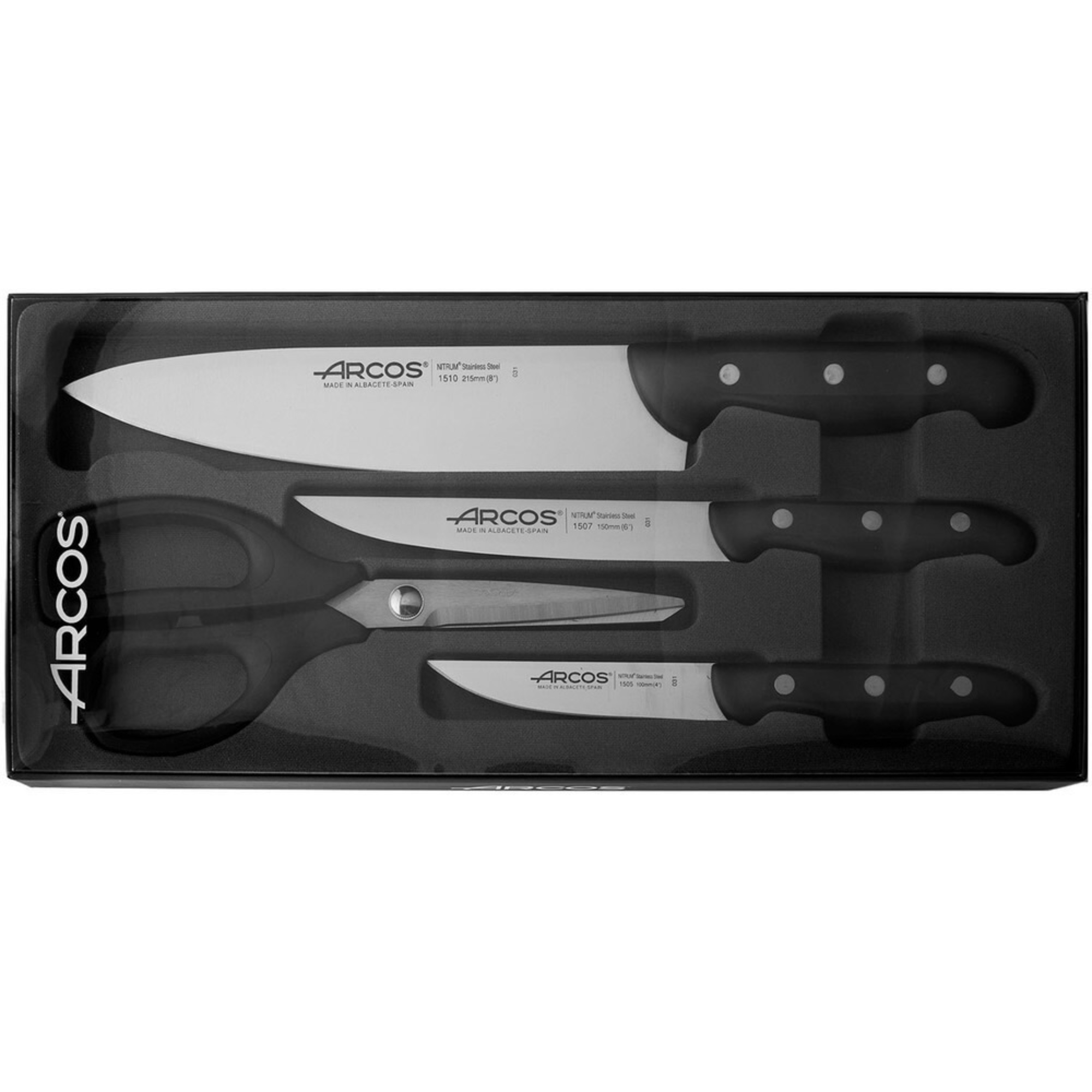 Набор Arcos Maitre ножи 3 шт, ножницы 1 шт
