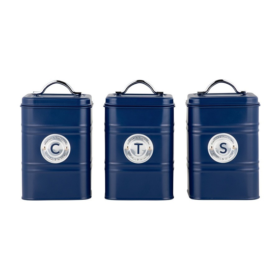 Набор банок для сыпучих продуктов Maxwell & Williams Grantham синий 3 шт