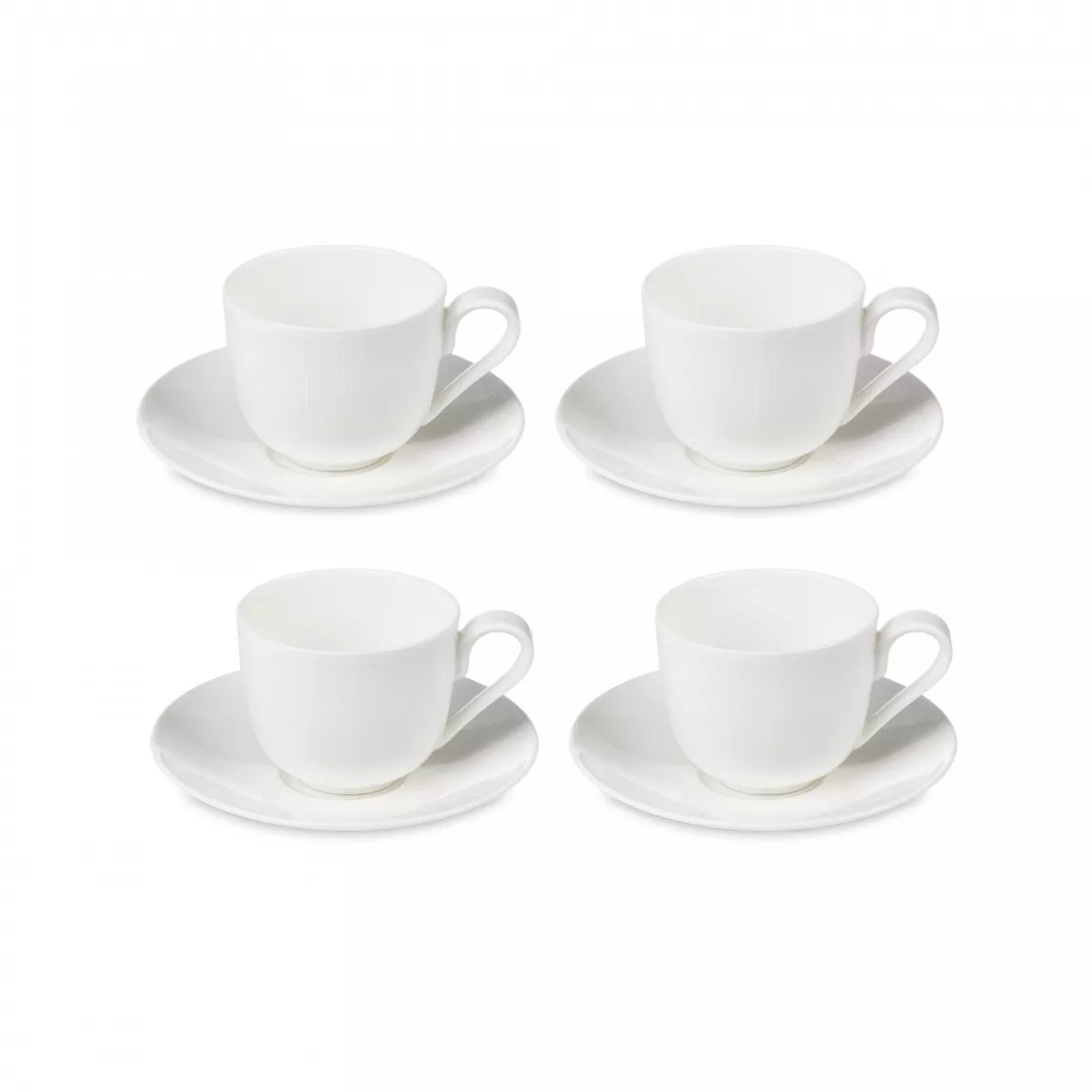 Набор чашек кофейных с блюдцами Decor de table Плиссе 90 мл, 4 шт