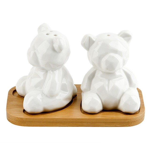 набор для специй NOUVELLE HOME Натурель/Naturel 2632011 14х7х8,5см 2 предмета на подставке фарфор ба