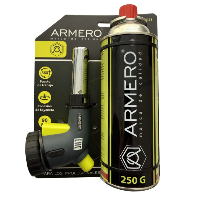 набор горелка газовая ARMERO A710/121 + баллон цанговый 250г