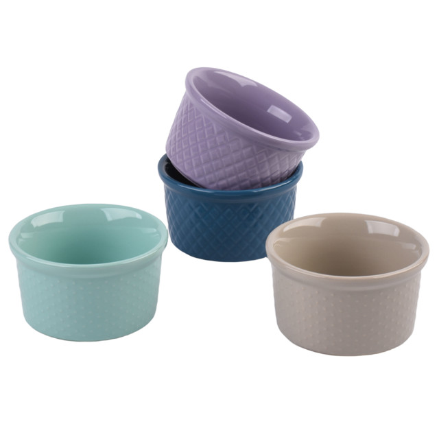 набор кокотниц TODELIA Цветной/Color line 4шт 10,6х6,1см 260мл керамика