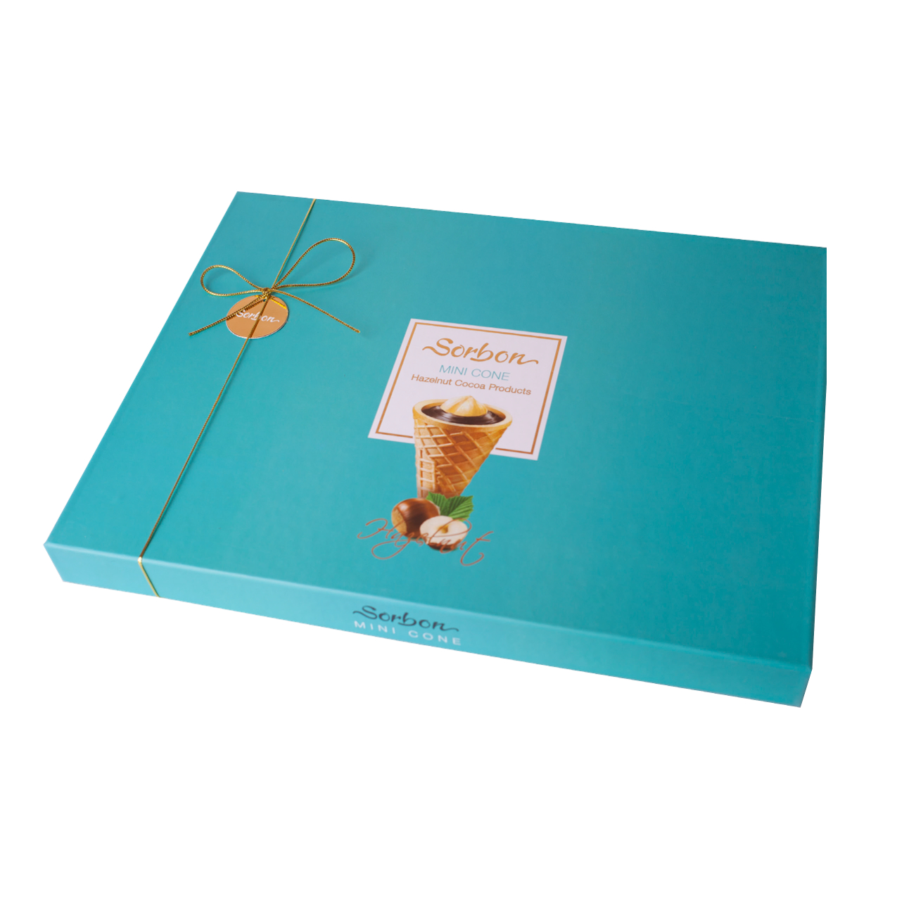 Набор конфет Sorbon мини-рожки Hazelnut с какао хрустящей начинкой 240 г