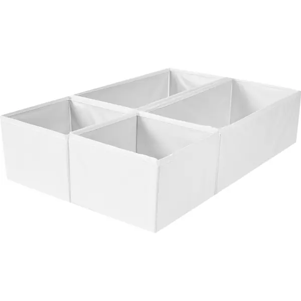 Набор коробок без крышки 15x11x31/15x11x15 см полиэстер цвет белый 4 шт