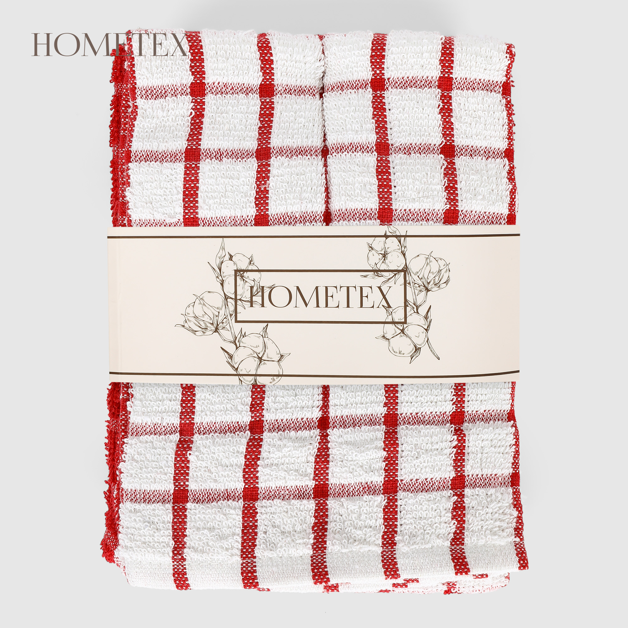 Набор кухонных полотенец Hometex красная клетка 4шт 40х60 см