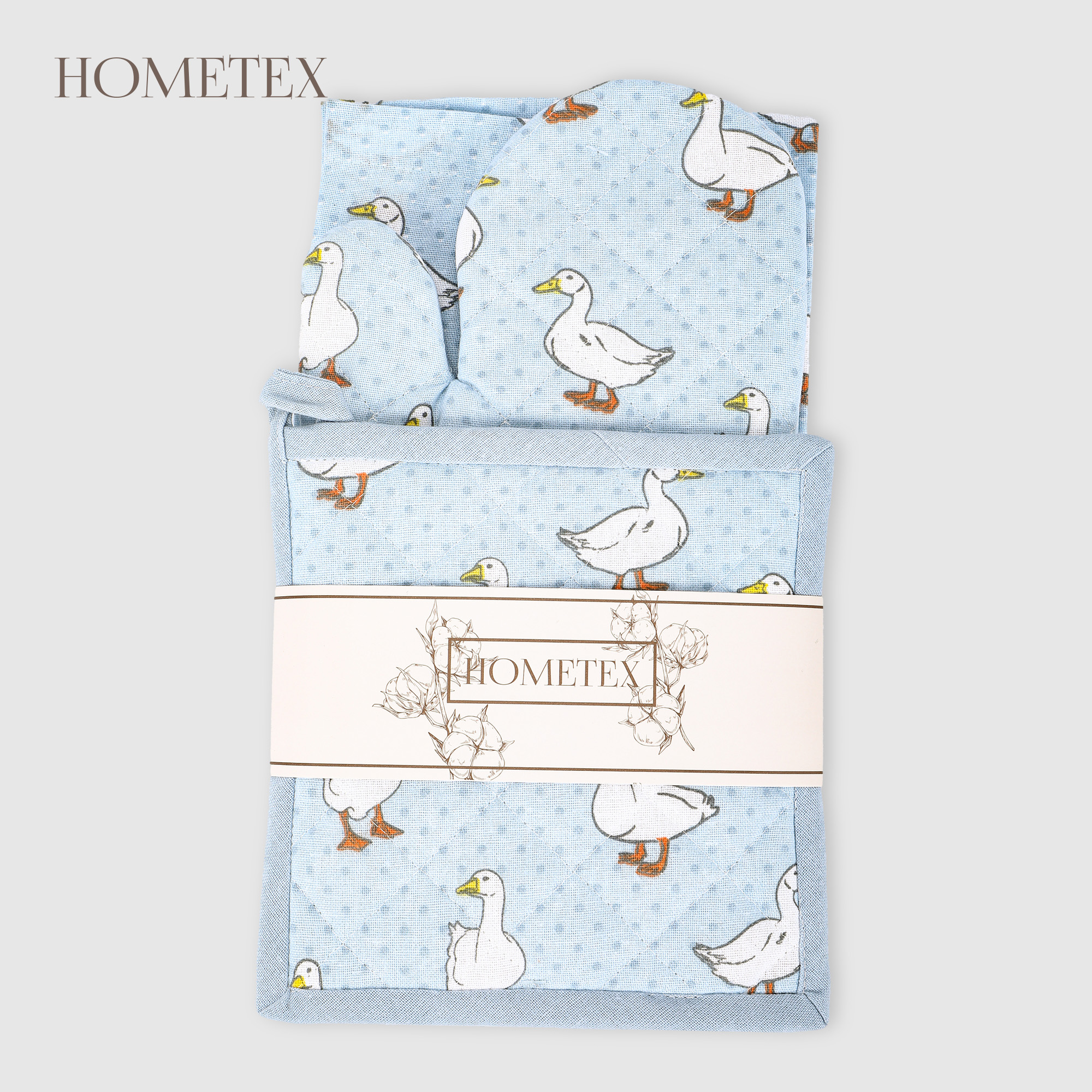 Набор кухонный Hometex фартук/прихватка/рукавица гуси