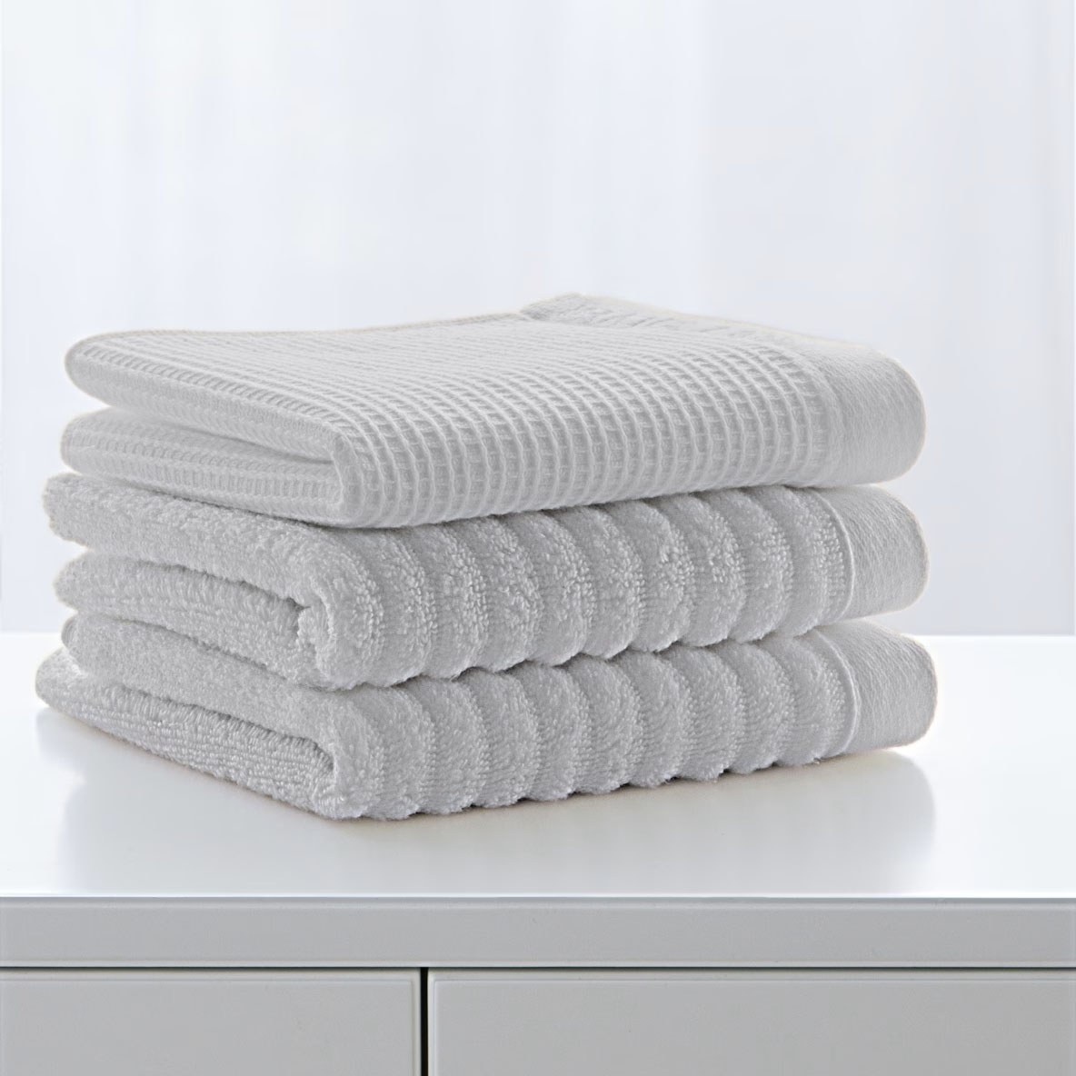 Набор полотенец Soft Silver Doub Touch Благородное серебро 30х30 см 3 шт.